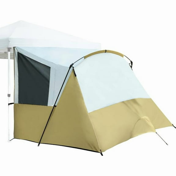 REDCAMP Camping Side Tent for Pop-Up Canopy, Easy-Setup Water-Resistant Tent Attachment for 10' Wide Canopy, Fits 2 Persons, Khaki (Frame Not Included)