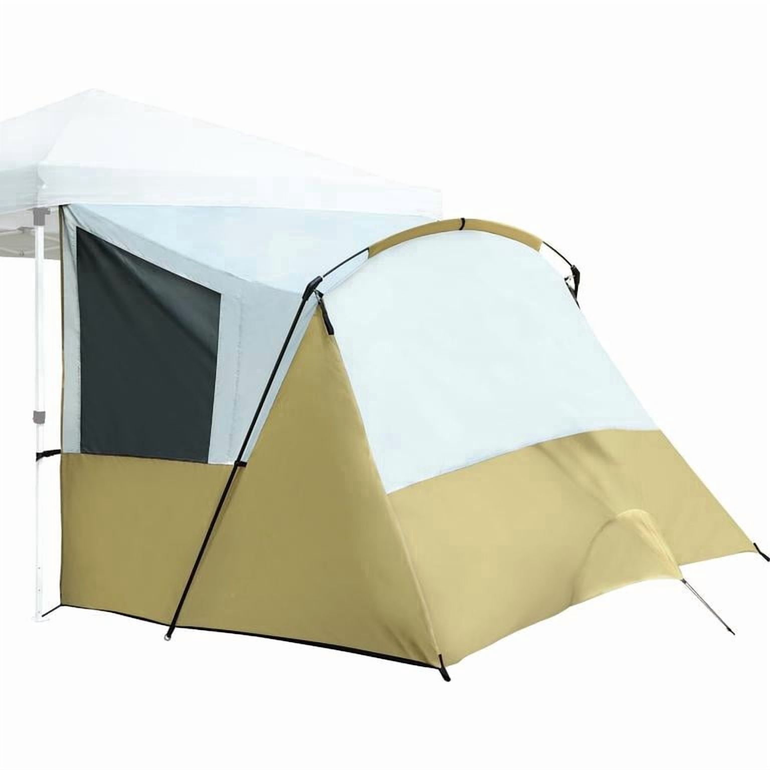 REDCAMP Camping Side Tent for Pop-Up Canopy, Easy-Setup Water-Resistant Tent Attachment for 10' Wide Canopy, Fits 2 Persons, Khaki (Frame Not Included)