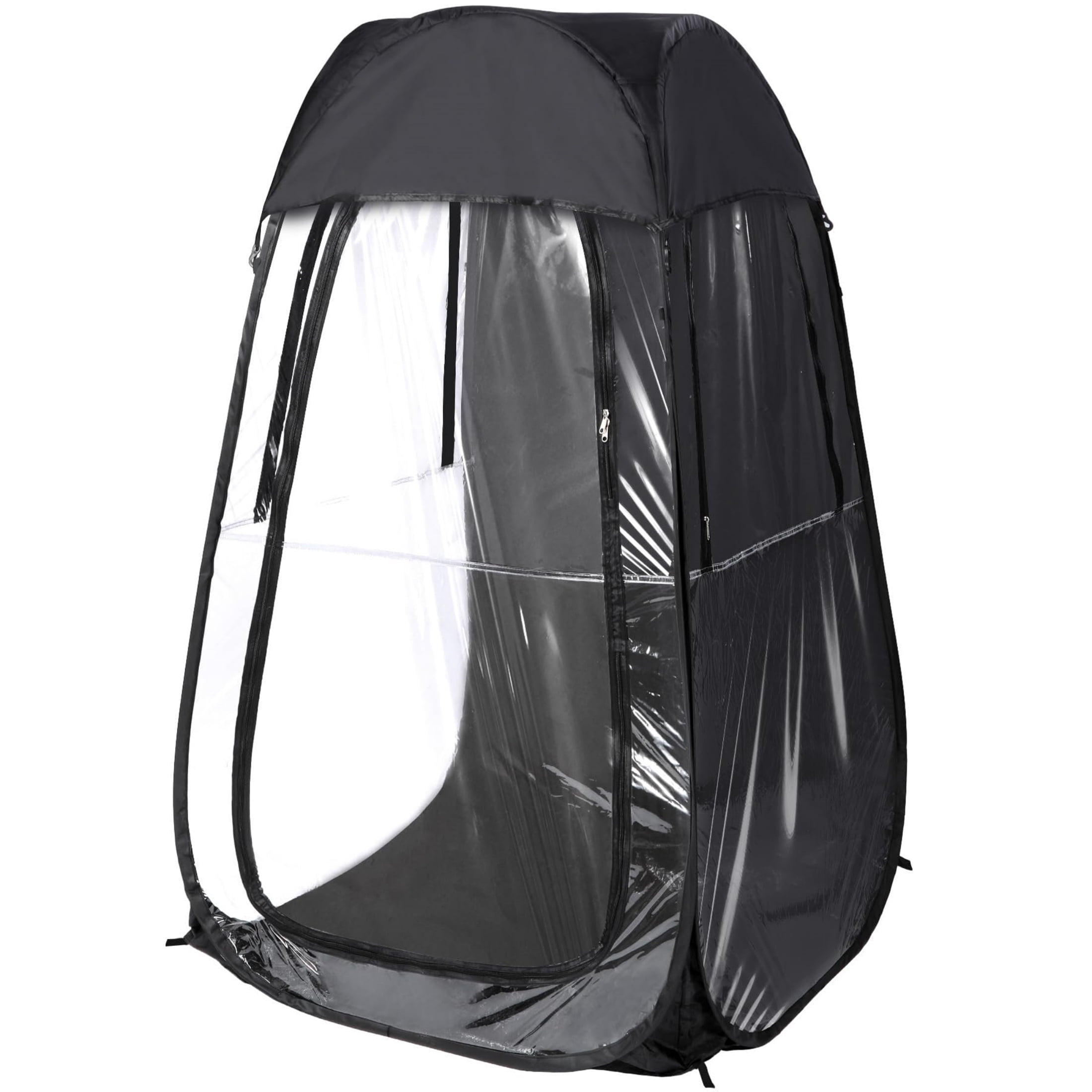 REDCAMP Sports Tent Pop-Up Shelter, 1 Person All-Weather Tent, Waterproof Windproof Rain Pod, Instant Setup Clear Pop-Up Shelter for Soccer, Baseball, Fishing, Black