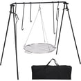 thumbnail image 1 of REDCAMP Swing Campfire Grill Stand, Collapsible Campfire Cooking Rack with 6 Hooks and Stainless Steel Grill Grate, Portable Dutch Oven Hanger for Bonfire and Outdoor Camping, Round, 1 of 9