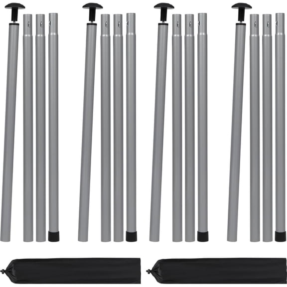 REDCAMP 82in Adjustable Tent Poles Set of 4, Portable Telescoping Iron Thickened Camping Tarp Poles for Canopy/Rain Awning/Shelter/Backpacking Hiking, 4 Sections