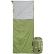 REDCAMP Ultra Lightweight Sleeping Bag for Backpacking, Comfort for Adults Warm Weather, with Compression Sack,Green
