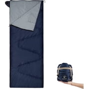 REDCAMP Ultra Light Weight Sleeping Bags for Adults, Zippered Compact Summer Sleeping Bags with Compression Sack for Backpacking Camping Hiking Travel, Navy Blue
