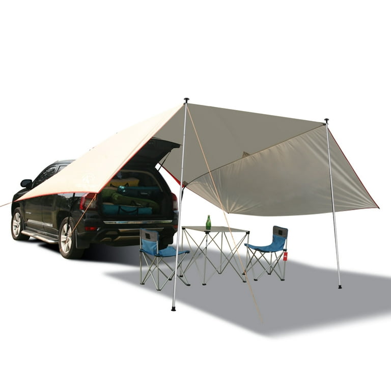REDCAMP Waterproof Car Awning Portable Auto Canopy Camper Trailer Sun  Shelter for Outdoor Camping SUV Truck Van, Beige