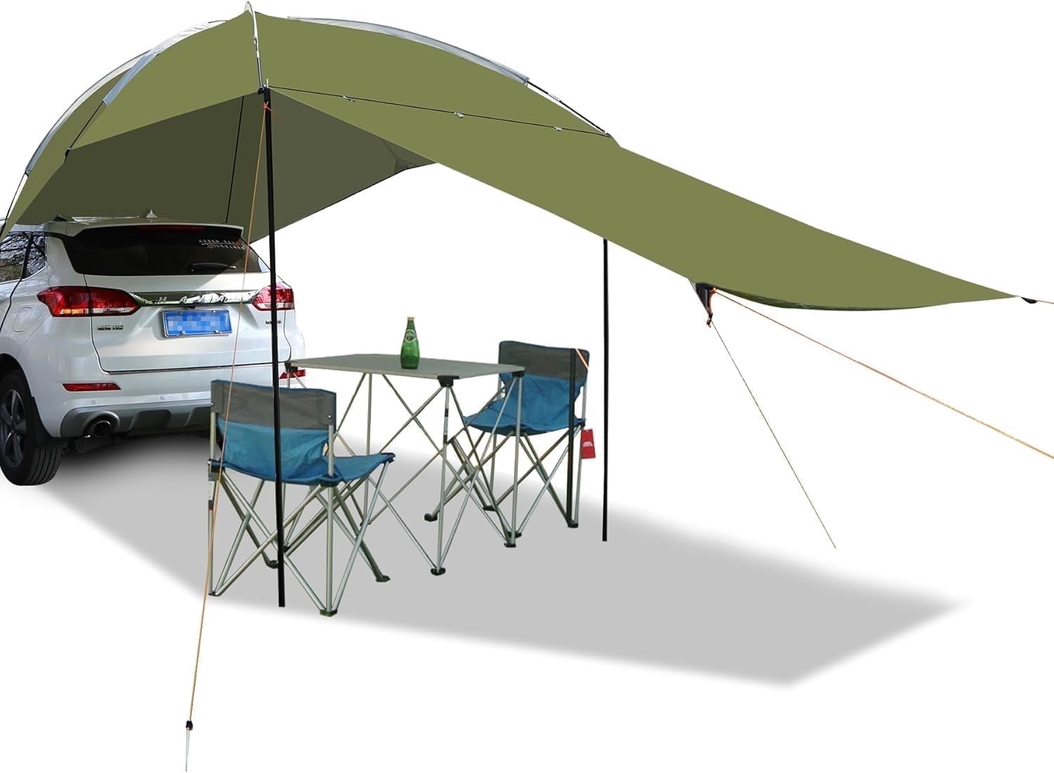 REDCAMP Car Awning for SUV Truck, 9.7'x7.5' Waterproof Rear Sun Shelter, Portable Vehicle Canopy with 2 Poles, Easy Setup for Camping, Tailgating, Beach