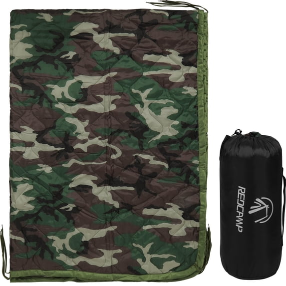 REDCAMP Wobbie Military Poncho Liner Blanket, Thermal Insulated Camping Blanket, Water-Resistant Outdoor Travel Blanket, 86.6x59 inch, Camouflage