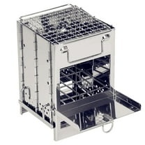 REDCAMP Wood Burning Folding Camp Stove Stainless Steel Grid, Portable Collapsible Backpacking Stove Survival Rocket Stove for Hiking Outdoor Tent Camping Picnic BBQ, Samll