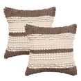 thumbnail image 1 of · REDEARTH · Boho Textured Throw Pillow Cases -Woven Tufted Decorative Farmhouse Cushion Covers Set for Couch - Sofa - Bed - Chair - Dining - Patio - Outdoor - 100% Cotton (18x18 ; Natural) Pack of 2, 1 of 7
