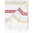 thumbnail image 1 of · REDEARTH · Classic Throw Blanket -Jacquard Medium Weight Soft Lap Blanket for Sofa Bed Couch Chairs loveseats car, Living, Indoor/Outdoor use 100% Cotton (50"x60"; Red), 1 of 7