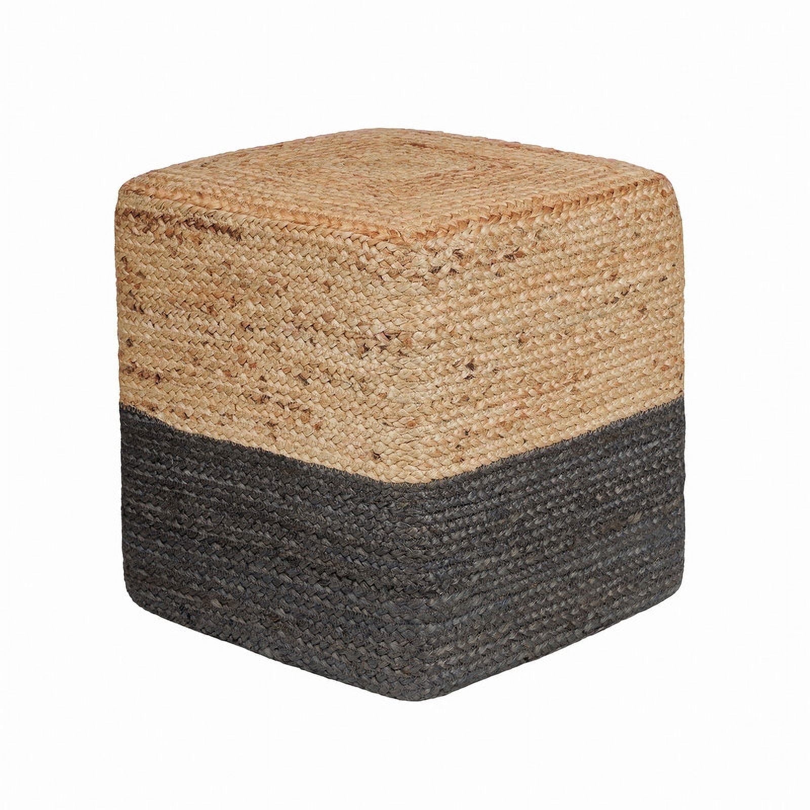 · REDEARTH · Cube Pouf Foot Stool Ottoman - Jute Braided Pouffe Poof ...
