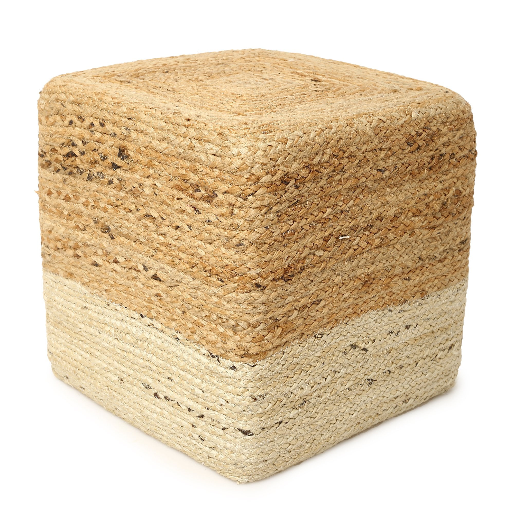 REDEARTH Cube Pouf Ottoman Braided Pouffe Accent Sitting Square