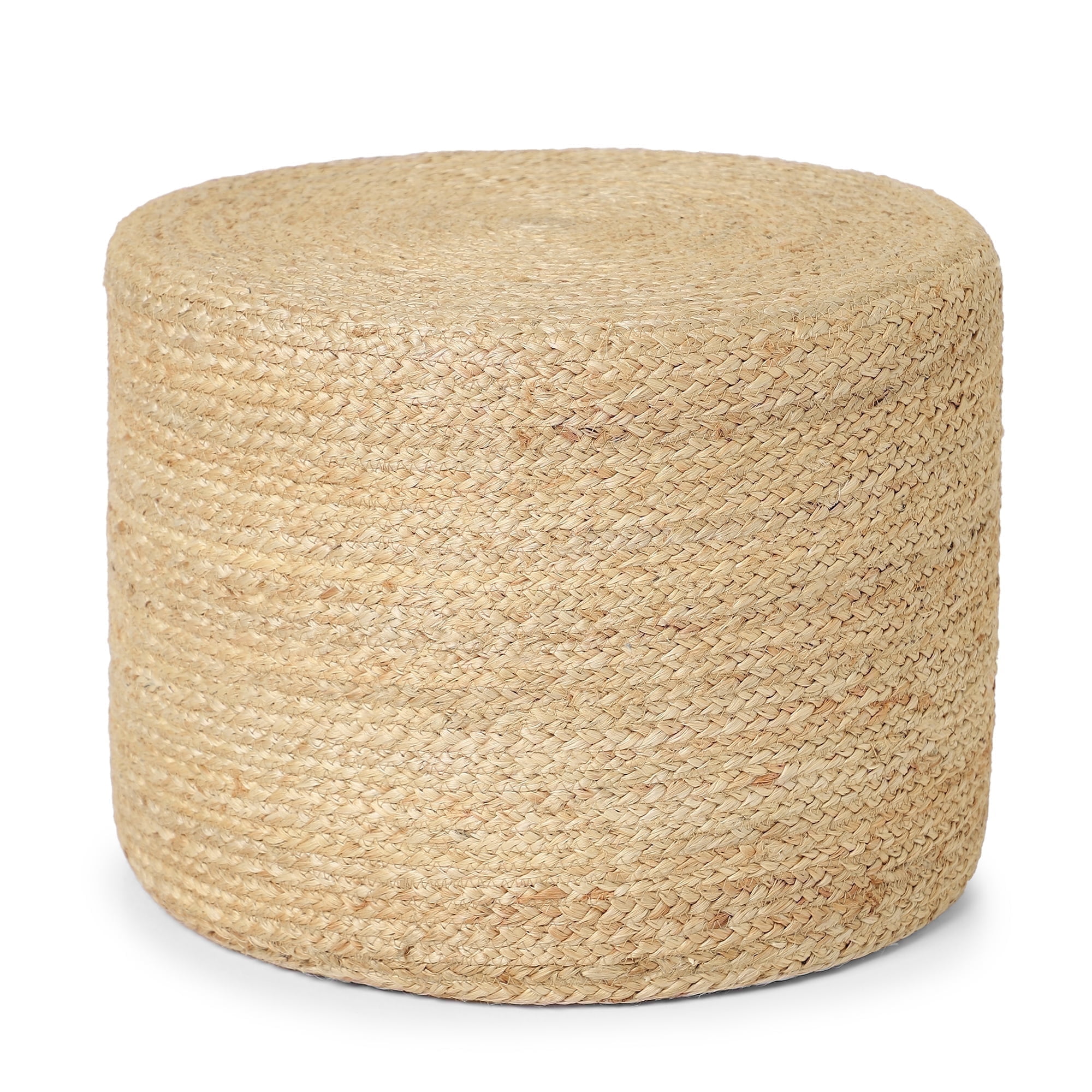 · REDEARTH · Cylindrical Pouf Foot Stool Ottoman - Jute Braided Pouffe ...