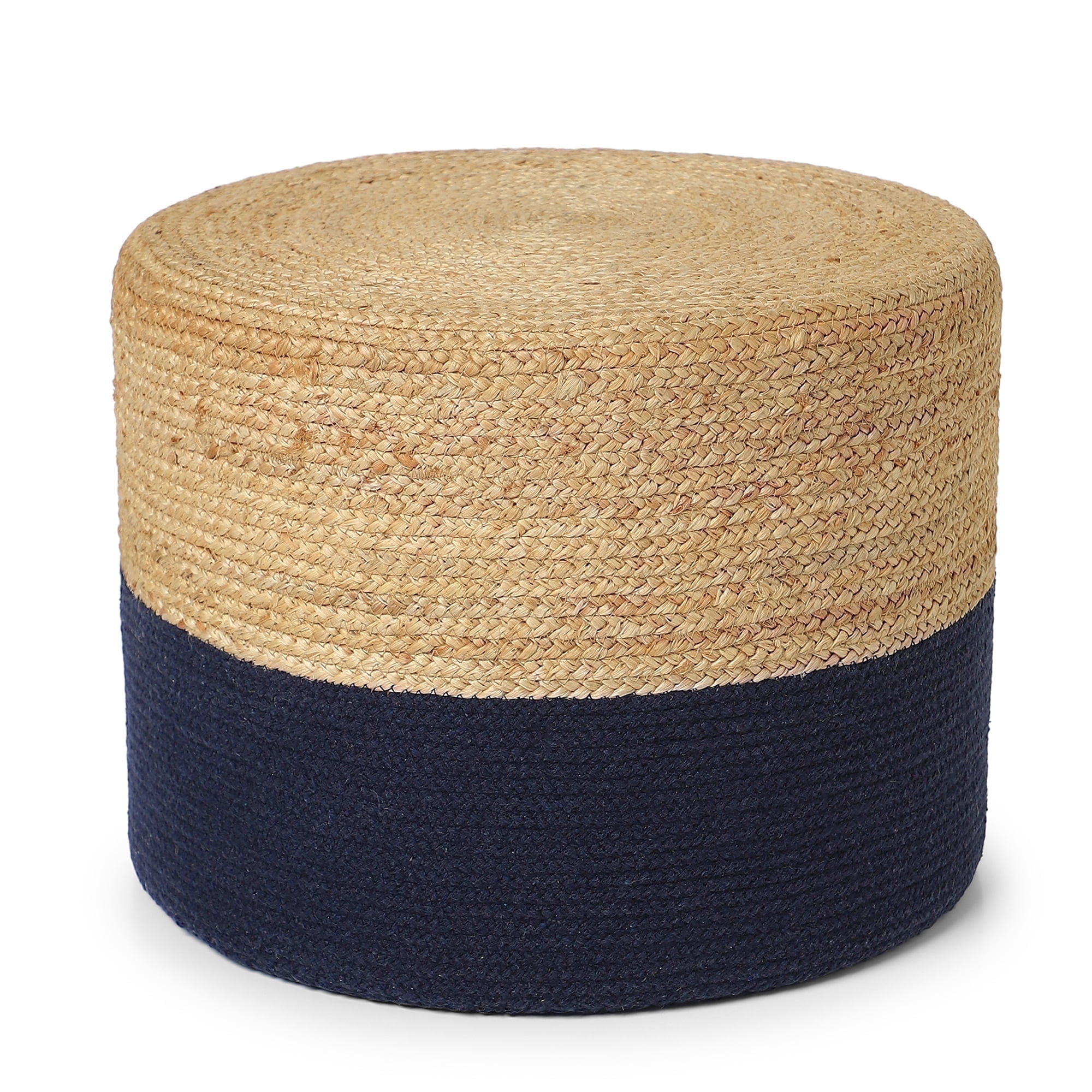· REDEARTH · Cylindrical Pouf Foot Stool Ottoman - Jute Braided Pouffe ...