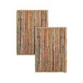 thumbnail image 1 of · REDEARTH · Jute Cotton Chindi Area Rug - 2'x3' Rectangular Rug, Handwoven, Non-Shedding, Soft & Durable – Multi Tones for Home Décor in Living Room, Dining Room, Bedroom, Set of 2, 1 of 10