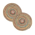 thumbnail image 1 of · REDEARTH · Jute Cotton Chindi Area Rug - 3' Round Rug, Handwoven, Non-Shedding, Soft & Durable – Multi Tones for Home Décor in Living Room, Dining Room, Bedroom, Set of 2, 1 of 8