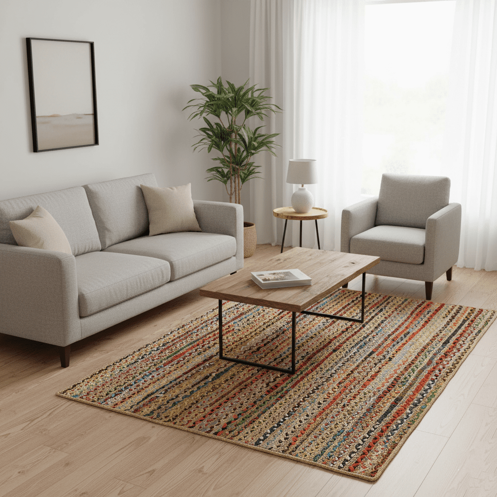 4 X 6 Rectangular Rug · REDEARTH · Jute Cotton Chindi Area Rug - 4'x6' Rectangular Rug ...