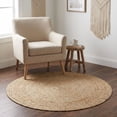 thumbnail image 1 of · REDEARTH · Round Area Rug - 3 Feet Braided Natural Jute with Non-Skid Backing - Handwoven Boho Rug for Bedroom, Kitchen, Living Room - Farmhouse Aesthetic Home Decor - Durable Handmade Rug, 1 of 8