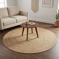 thumbnail image 1 of · REDEARTH · Round Area Rug - 5 Feet Braided Natural Jute Rug- Artisan Made Reversible Boho Jute Rugs for Bedroom - Kitchen - Living Room - Farmhouse - Home Decor - Handmade Rustic Vintage Décor, 1 of 13