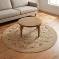 thumbnail image 1 of · REDEARTH · Round Area Rug - 5 Feet Braided Scalloped Abaca Embrace Natural Jute Rug- Artisan Made Boho Jute Patterned Rugs for Bedroom, Kitchen, Living Room, Farmhouse, Handmade Vintage Décor, 1 of 7