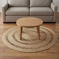 thumbnail image 1 of · REDEARTH · Round Area Rug - 5 Feet Braided Scalloped Earthy Trails Jute Rug- Artisan Made Boho Jute Patterned Rugs for Bedroom, Kitchen, Living Room, Farmhouse, Aesthetic, Handmade Vintage Décor, 1 of 7