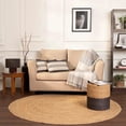 thumbnail image 1 of · REDEARTH · Round Area Rug - 6 Feet Braided Natural Jute Rug- Artisan Made Reversible Boho Jute Rugs for Bedroom - Kitchen - Living Room - Farmhouse - Home Decor - Handmade Rustic Vintage Décor, 1 of 13