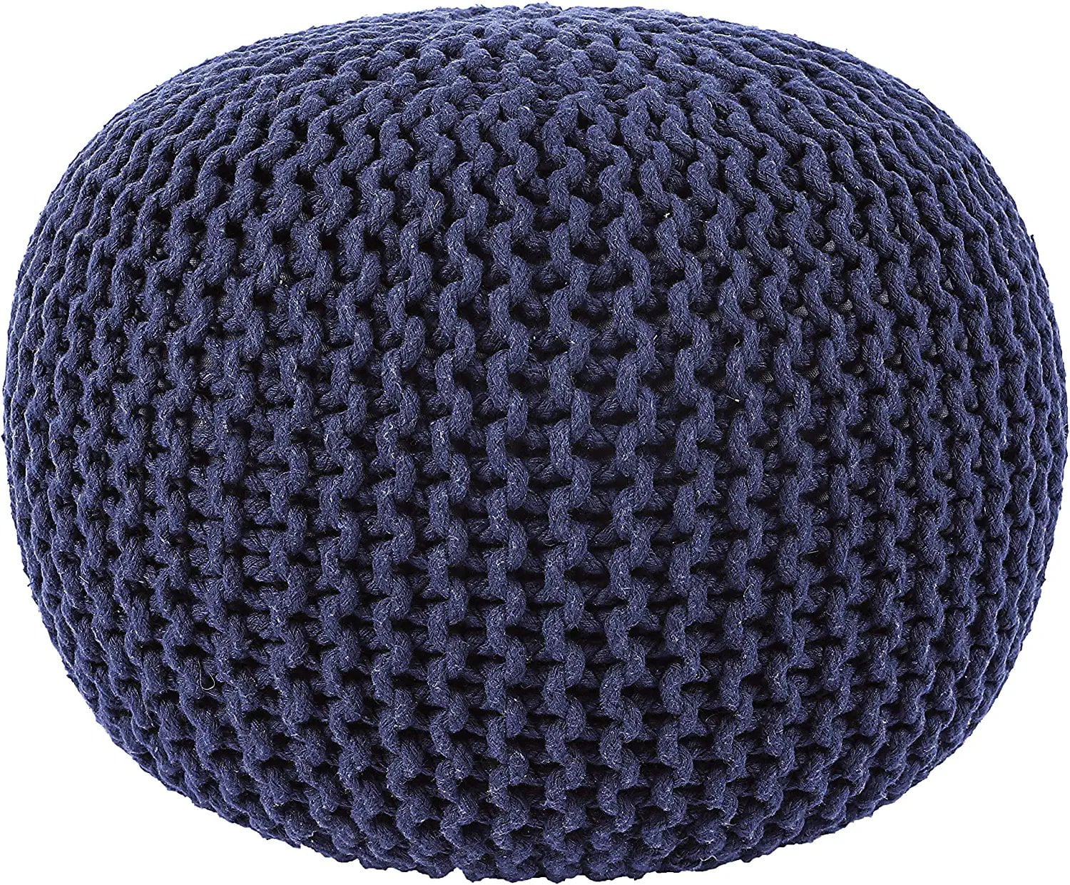 REDEARTH Round Pouf Foot Stool Bean Bag Ottoman - Cable Knitted Cord ...