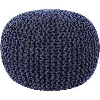 MOCOFO Unstuffed Round Pouf Covers Boho Colorful Geometric Ottoman Pouf  Cover with Handle Design,Decoration Footstool for Living Room,Bedroom,Patio