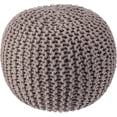 thumbnail image 1 of · REDEARTH · Round Pouf Foot Stool Bean Bag Ottoman - Knit Braided Cord Boho Pouffe Poof Accent Beanbag Chair Footrest for The Living Room, Bedroom, Nursery, Patio, Lounge (19.5"x19.5"x14") - Taupe, 1 of 7