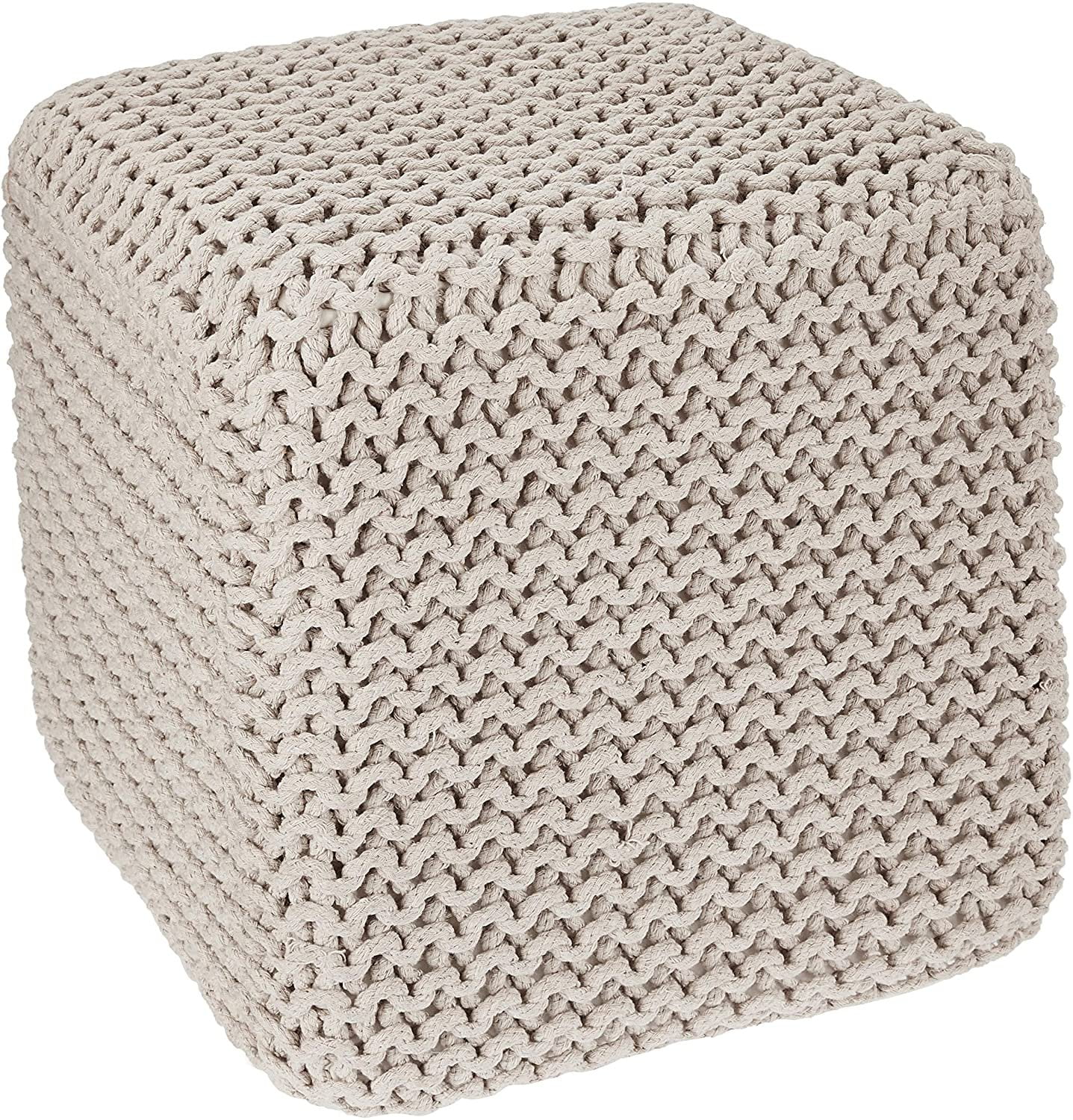 Knitted 2024 cube footstool