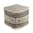 thumbnail image 1 of · REDEARTH · Tufted Pouf Ottoman with Filler Textured Storage Cube Bean Bag Pouffe Footrest for Living Room, Bedroom, Nursery, Kidsroom; 100% Cotton (17.5"X17.5"X17.5", Diamond Virgule), 1 of 8