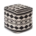 thumbnail image 1 of · REDEARTH · Tufted Pouf Ottoman with Filler Textured Storage Cube Bean Bag Pouffe Footrest for Living Room, Bedroom, Nursery, Kidsroom; 100% Cotton (17.5"X17.5"X17.5", Linear Diamond Black), 1 of 9