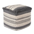 thumbnail image 1 of · REDEARTH · Tufted Pouf Ottoman with Filler Textured Storage Cube Bean Bag Pouffe Footrest for Living Room, Bedroom, Nursery, Kidsroom; 100% Cotton (17.5"X17.5"X17.5", Precis Descant Gray), 1 of 9