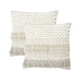 thumbnail image 1 of · REDEARTH · Tufted Throw Pillow Cushion Covers - Boho Textured Woven Decorative Cases Set for Couch - Sofa - Bed - Farmhouse - Chair - Patio - Outdoor - car - 100% Cotton (18x18 ; Natural) Pack of 2, 1 of 8