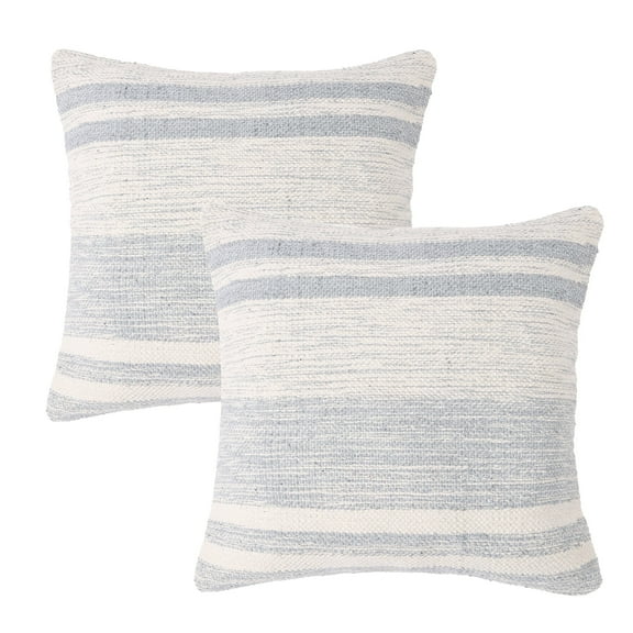 · REDEARTH · Tufted Throw Pillow Cushion Covers - Boho Textured Woven Decorative Cases Set for Couch - Sofa - Bed - Farmhouse - Chair - Patio - Outdoor - car - 100% Cotton (18"x18" ; Gray) Pack of 2