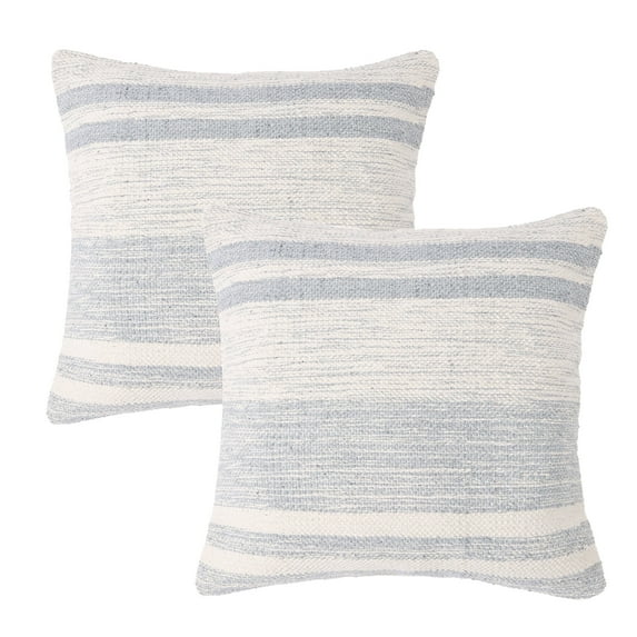 · REDEARTH · Tufted Throw Pillow Cushion Covers - Boho Textured Woven Decorative Cases Set for Couch - Sofa - Bed - Farmhouse - Chair - Patio - Outdoor - car - 100% Cotton (18"x18" ; Gray) Pack of 2