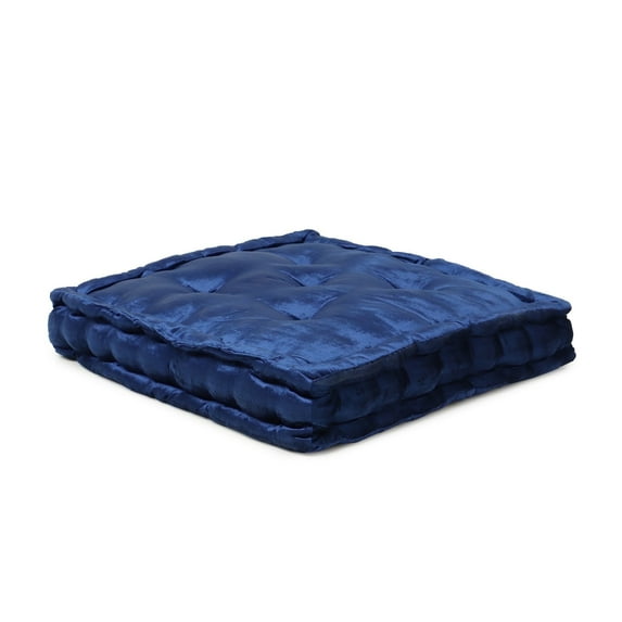 REDEARTH Velvet Floor Pillows-Premium Rayon Cotton Velvet Washable Plush Extra Soft Square seat Cushion with Handle for Dining, Patio, Office, Outdoor, Hardwood Floor (18x18x4; Nautical) Single Pack