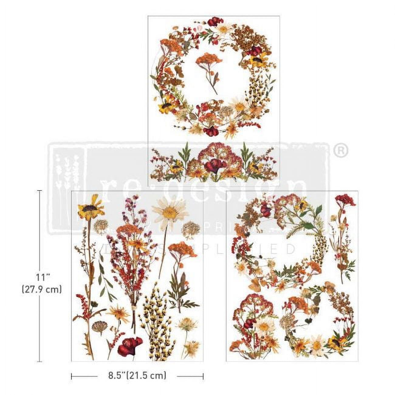 REDESIGN WITH PRIMA DECOR TRANSFERS DRIED WILDFLOWERS