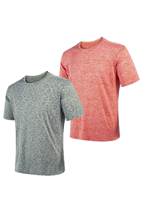 2 Pack Men's Athletic T Shirts Quick-Dry Active Workout Crew Neck Short Sleeve Top,Sizes m-2XL