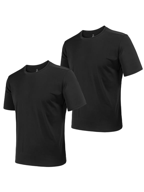 2 Pack Men's Athletic T Shirts Quick-Dry Active Workout Crew Neck Short Sleeve Top,Sizes m-2XL