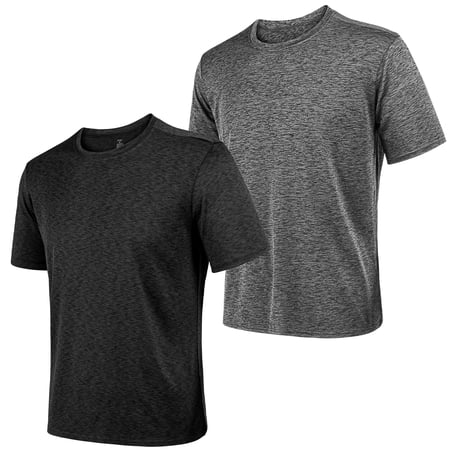REDESS 2 Pack Men's Athletic T Shirts Quick-Dry Active Workout Crew Neck Short Sleeve Top,Sizes m-2XL