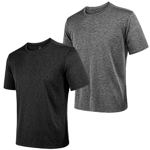 REDESS 2 Pack Men's Athletic T Shirts Quick-Dry Active Workout Crew Neck Short Sleeve Top,Sizes m-2XL