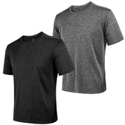 REDESS 2 Pack Mens Athletic T Shirts Quick-Dry Active Workout Crew Neck Short Sleeve Top,Sizes m-2XL