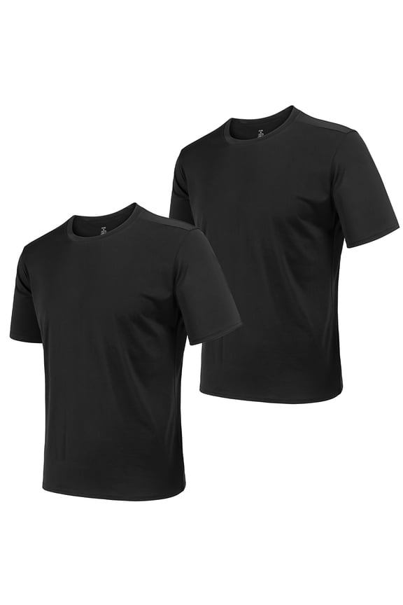 2 Pack Men's Athletic T Shirts Quick-Dry Active Workout Crew Neck Short Sleeve Top,Sizes m-2XL