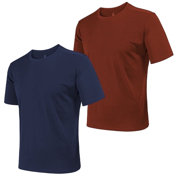 REDESS 2 Pack Men's Athletic T Shirts Quick-Dry Active Workout Crew Neck Short Sleeve Top,Sizes m-2XL