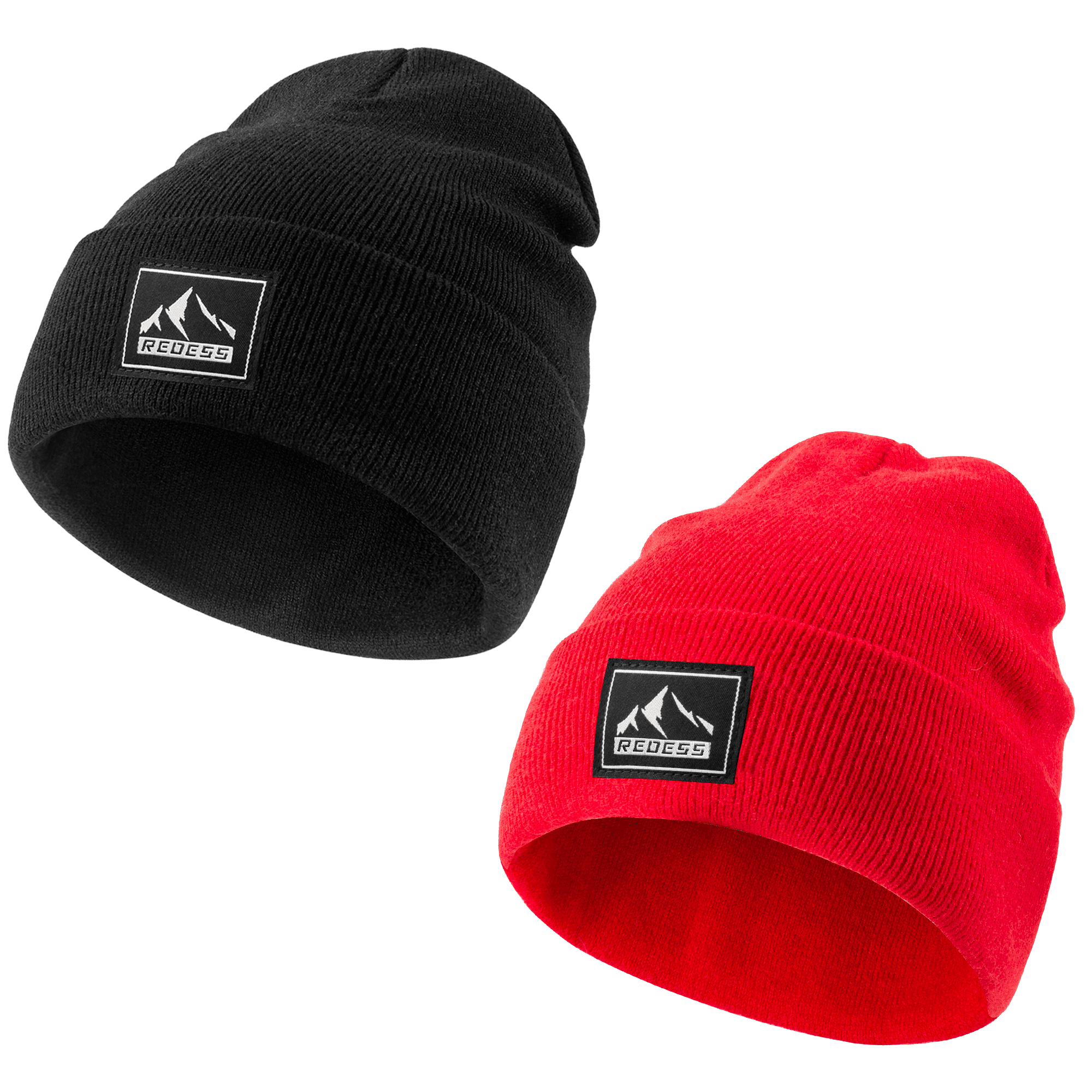 REDESS Pack Warm Winter Knit Cuffed Beanie Hat for Men and Women