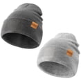 thumbnail image 1 of REDESS 2 Pack Warm Winter Knit Cuffed Beanie Hat for Men and Women,Dark Grey+Light Grey, 1 of 7
