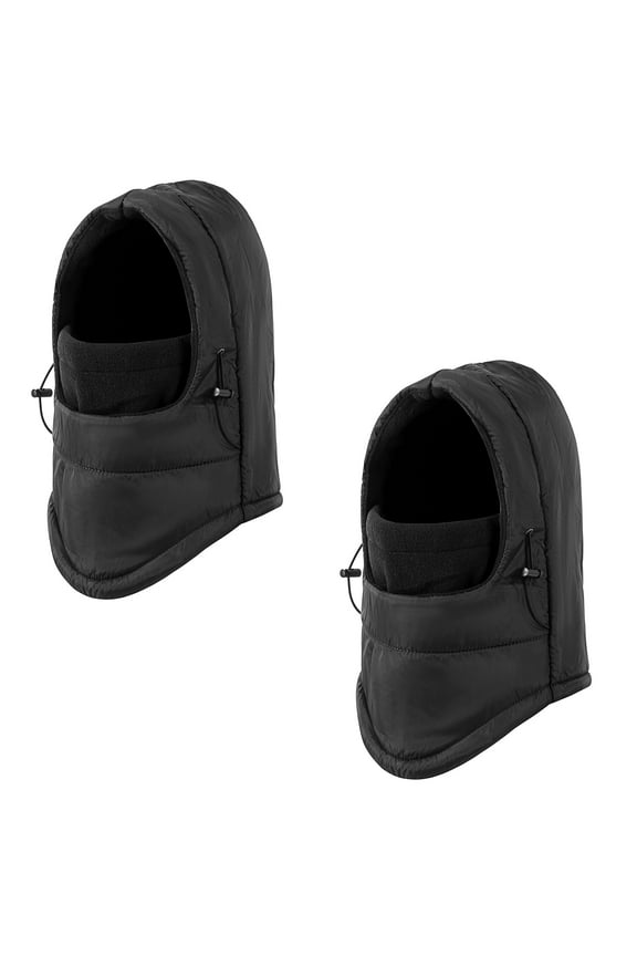 2 Pcs Unisex Winter Waterproof Balaclava Face Mask for Men and Women-Black