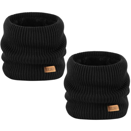 REDESS Winter Neck Gaiter Balaclava Warmer Face Ski Mask for Men and Women,Black, 2 Pack