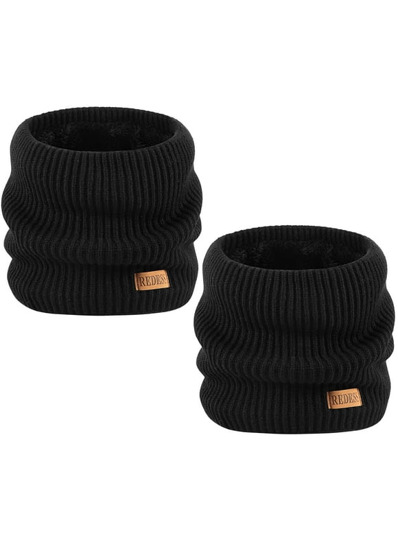 Winter Neck Gaiter Balaclava Warmer Face Ski Mask for Men and Women,Black, 2 Pack