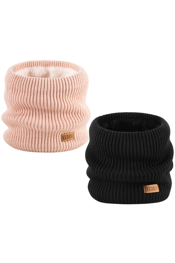 Winter Neck Gaiter Balaclava Warmer Face Ski Mask for Men and Women,Pink, 2 Pack